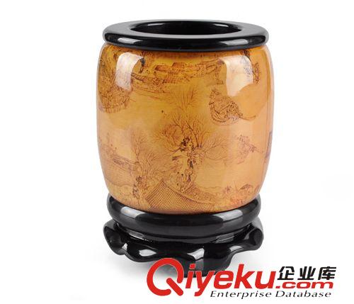 廣告禮品商務(wù)禮品、創(chuàng)意筆筒、gd辦公禮品筆筒 黃古清明上河圖原始圖片3