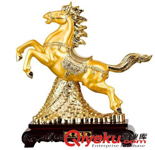 鴻運萬里 紅漆雕 鍍金工藝品家居飾品 馬年特色禮品創(chuàng)意裝飾品原始圖片2