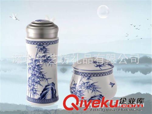 花開富貴 陶瓷筆筒創意 多功能筆筒定制 青花瓷工藝品批發 千藝坊