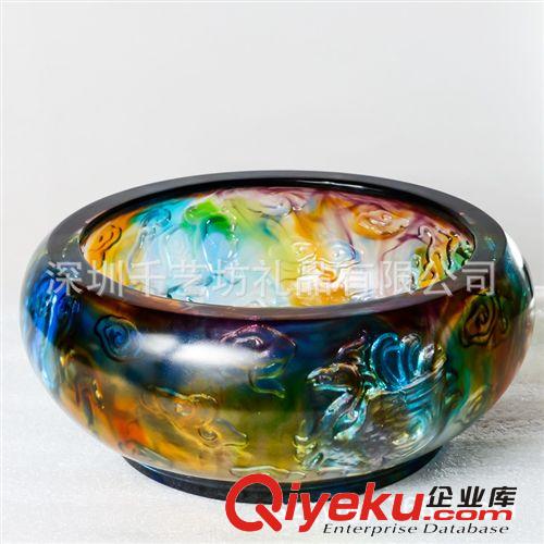聚寶盆 批發(fā)琉璃水晶洞 古法琉璃 招財wc開業(yè)工藝品大氣gd原始圖片2