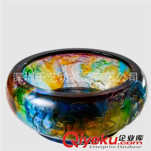 聚寶盆 批發(fā)琉璃水晶洞 古法琉璃 招財wc開業(yè)工藝品大氣gd原始圖片3
