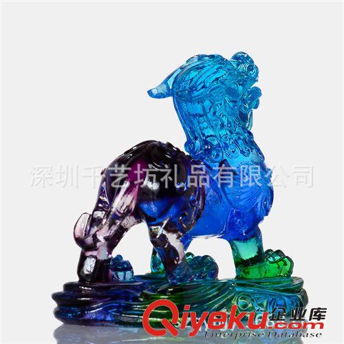 貔貅招財(cái) 汽車擺件掛件、辟邪、貔貅招財(cái)、琉璃工藝品 琉璃廠家原始圖片2