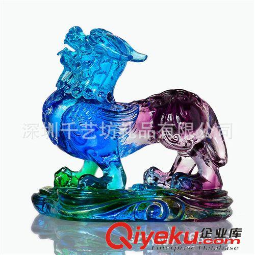 貔貅招財(cái) 汽車擺件掛件、辟邪、貔貅招財(cái)、琉璃工藝品 琉璃廠家原始圖片3
