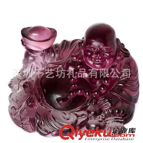 彌勒佛 gd汽車飾品古法琉璃 廠家批發(fā)創(chuàng)意tj車載禮品深圳琥珀原始圖片2
