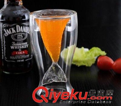水晶美人魚雙層玻璃杯  新款美人魚雙層高硼硅耐熱玻璃杯原始圖片2