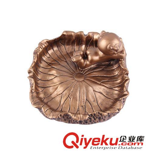 創(chuàng)意煙缸 樹脂帶蓋煙缸 中國風(fēng)古典戲荷煙灰缸 禮品煙灰缸原始圖片3
