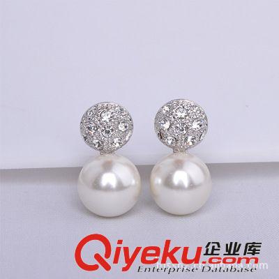 紅蘋果耳夾125047 新娘飾品 女韓版韓式 珍珠奧鉆時(shí)尚配飾