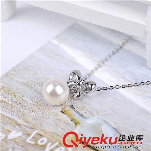 紅蘋果項鏈134894 女韓國 復古 蝴蝶結(jié)珍珠鎖骨短項鏈首飾