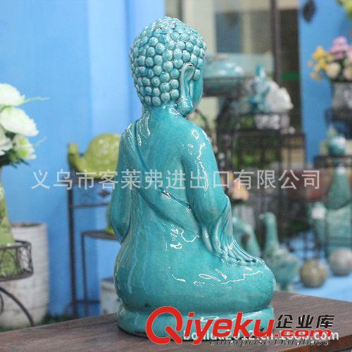 廠家直銷 地中海復古陶瓷佛像 冰裂紋 玄關擺件 歐式原創設計原始圖片2