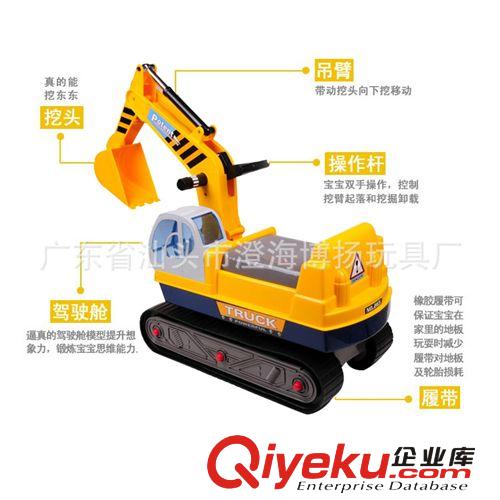馳寶樂 無靠背無帽子滑行學步車 可坐人挖土機 坐人工程車 無履帶原始圖片2