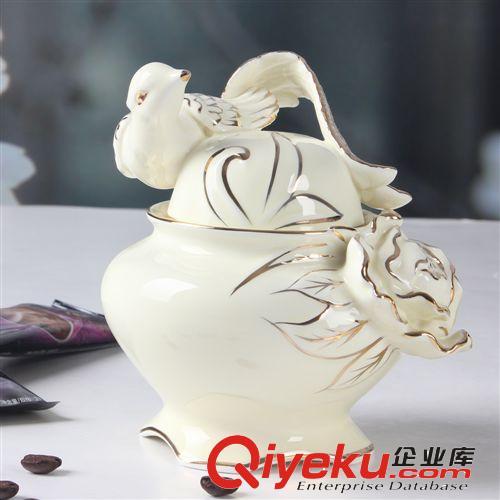 德蘭特琺瑯彩雕陶瓷工藝品 鳳凰牡丹15/16頭創(chuàng)意咖啡杯禮品套裝