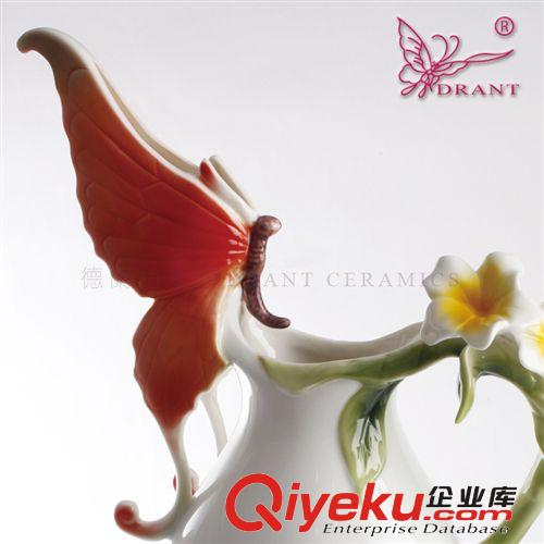 德蘭特琺瑯潮州陶瓷廠  歐式時(shí)尚工藝禮品擺件批發(fā) 蝶舞藝術(shù)花瓶原始圖片2