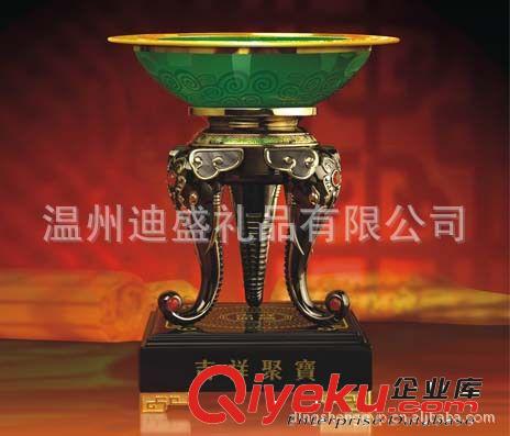 琉璃工藝品 琉璃玉禮品 慶典會(huì)議紀(jì)念品 吉祥聚寶（白）