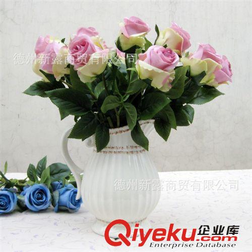 新露 gd仿真花絹花批發(fā) 外貿(mào)原單 單枝泰國玫瑰泰妃10色選