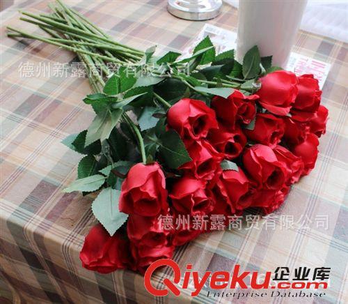 xinlu仿真花 gd仿真花絹花 小額批發 jh c枝紅玫瑰 婚慶必備原始圖片2