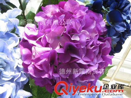 xinlu 高檔仿真花花卉假花批發(fā)外貿(mào)正品海貝大繡球紫陽花 紫色原始圖片3