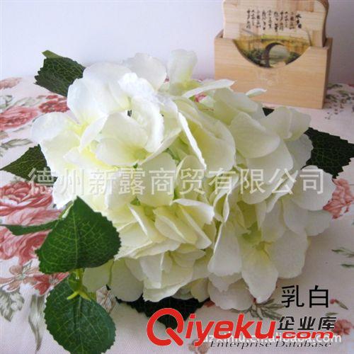 [爆款]gd仿真花 絹花 批發(fā) 外貿(mào)原單 短枝繡球 紫陽花 乳白原始圖片2