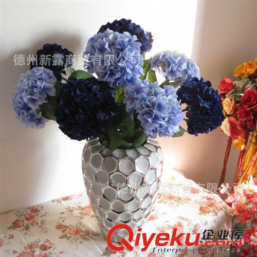 新露之花 gd仿真花批發(fā) 外貿(mào)zp 熱賣(mài)單支落地海貝大繡球 淺藍(lán)原始圖片2