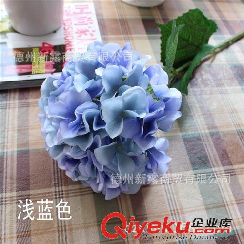 新露之花 gd仿真花批發(fā) 外貿(mào)zp 熱賣(mài)單支落地海貝大繡球 淺藍(lán)原始圖片3
