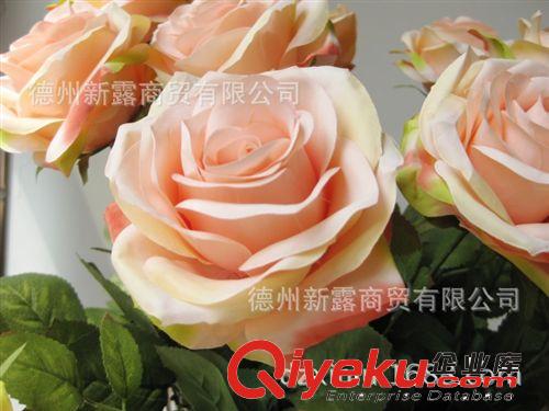 XINLU 仿真花 gd外貿原單 單枝法國香水高升玫瑰-香檳色原始圖片2