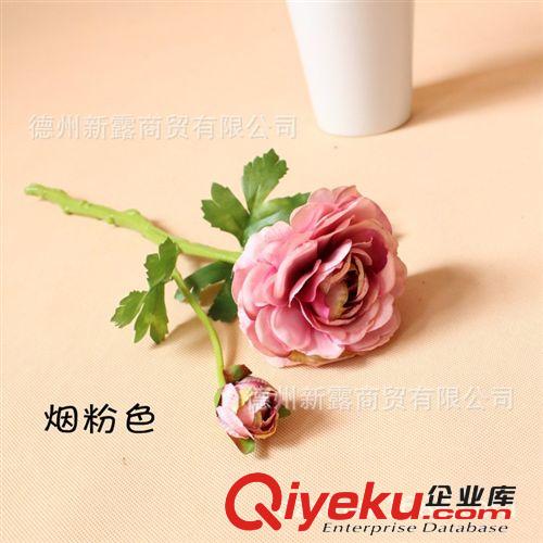 廠價直銷 xinlu gd仿真花絹花批發(fā) 外貿(mào)茶玫 2頭短枝茶花 到貨