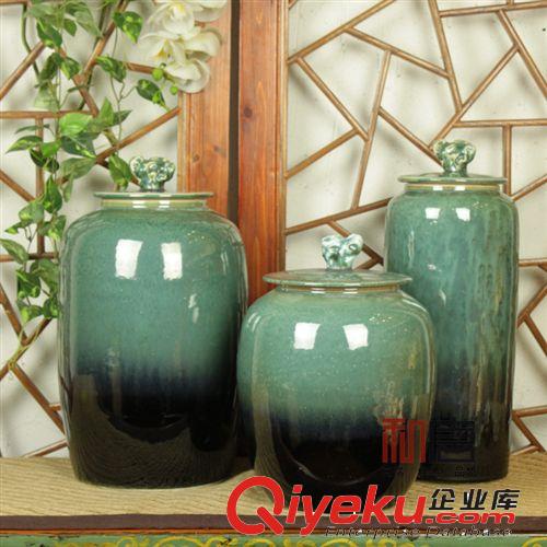 和唐家居 新中式家居裝飾品 陶瓷擺件 客廳陶瓷配飾品 墨藍罐系列