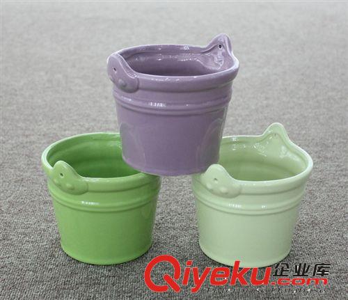 簡約多色 多肉綠色小植物盆栽桌面花苞形時尚陶瓷花盆H14079 批發