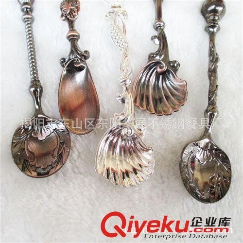 華展促銷新款不銹鋼復古金魚手柄形狀雪糕勺 兒童可愛型貝殼勺原始圖片3