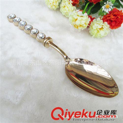 華展創意新款復古勺叉餐具 不銹鋼復古金色銀色分菜勺分菜叉餐具原始圖片3