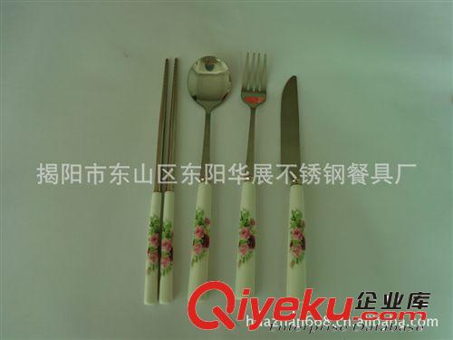 爆銷新款陶瓷柄餐具 陶瓷柄刀叉勺筷子陶瓷勺 陶瓷柄湯池原始圖片2