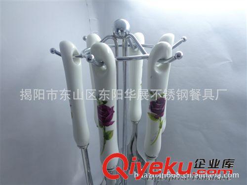 廠家直銷玫瑰花瓷柄廚具 禮品廚具批發(fā)