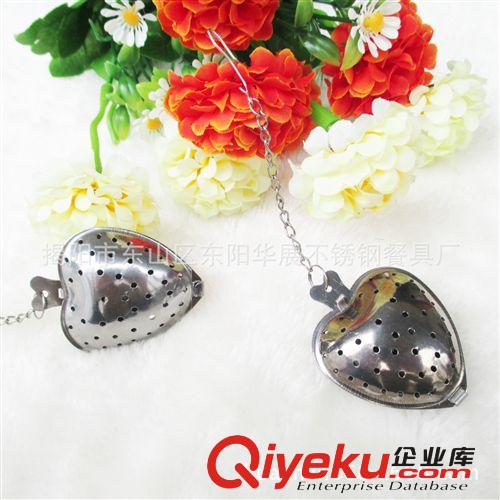 華展供應歐式不銹鋼心形泡茶器 心形茶球 茶濾 濾茶器批發