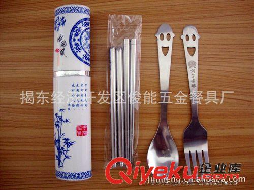 供應(yīng)不銹鋼廣告促銷禮品中國(guó)風(fēng)便攜餐具勺叉筷子三件套