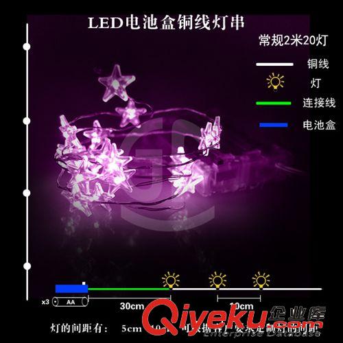 供應高品質銅線LED星星燈 LED圣誕裝飾燈串星星燈