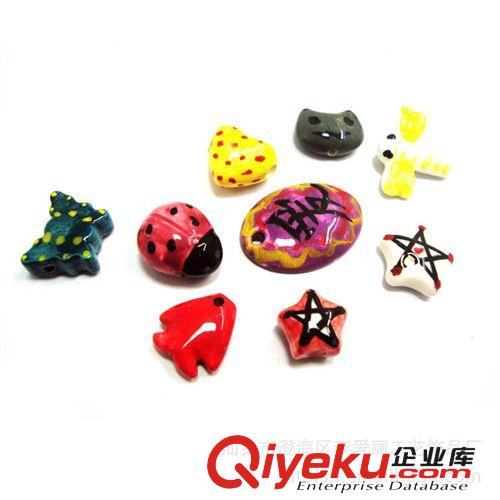 【手工陶瓷】供應(yīng)陶瓷飾品 純手工上色 多彩可愛系列百搭飾品配件原始圖片3