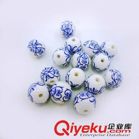 廠家批發(fā)混批 陶瓷散珠 青花瓷印花珠 8-16mm尺寸可選擇原始圖片3