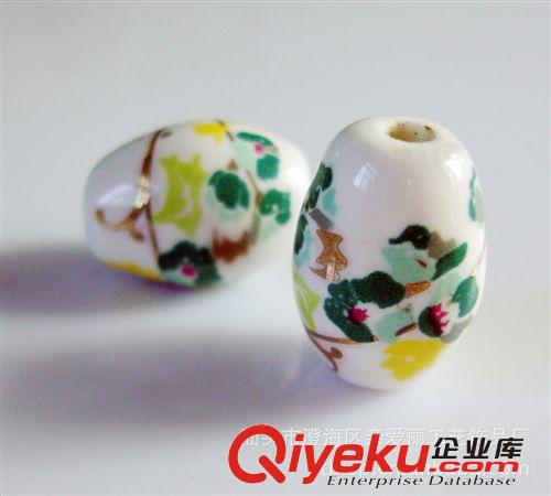 陶瓷珠 鎦金瓷高貴典雅飾品陶瓷橢圓珠 廠家熱賣原始圖片2