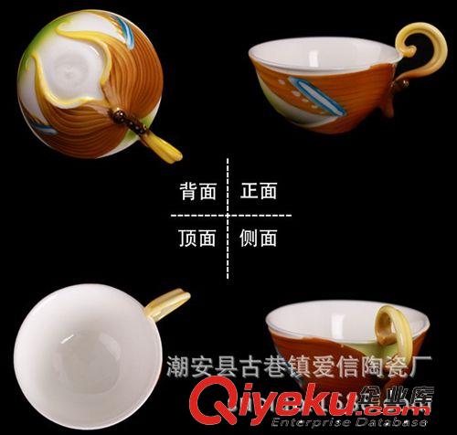 生產(chǎn)供應(yīng) 琺瑯瓷8頭茶具蝶舞飛揚(yáng) 功夫茶具套裝骨瓷禮品