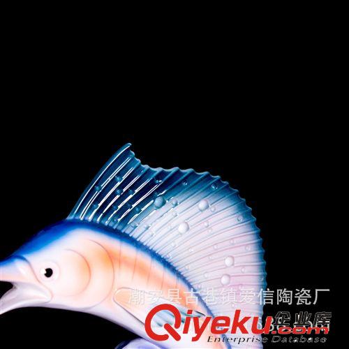 批發(fā)供應 琺瑯瓷14寸劍魚創(chuàng)意擺件 家居飾結婚禮物陶瓷禮品