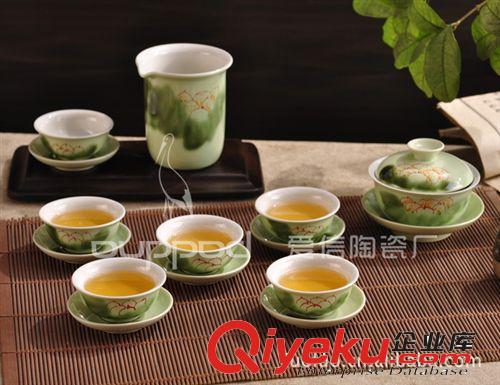 碗型手彩蓮花茶具套裝 窯變陶瓷/手彩瓷/功夫茶具/禮品工藝品