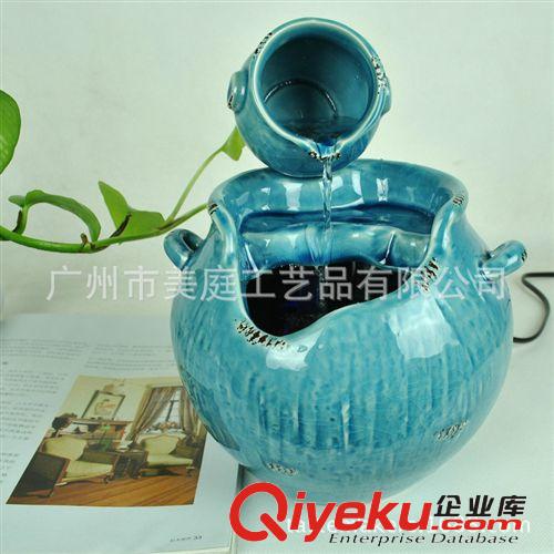 現(xiàn)代陶瓷噴泉流水?dāng)[件創(chuàng)意家居裝飾品加濕器風(fēng)水池魚(yú)缸工藝品