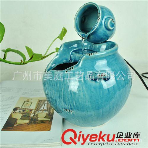 現(xiàn)代陶瓷噴泉流水?dāng)[件創(chuàng)意家居裝飾品加濕器風(fēng)水池魚(yú)缸工藝品原始圖片2