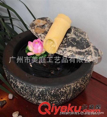 中式樹脂噴泉流水工藝品 家居魚缸擺件 魚缸噴泉流水夢里水鄉水景