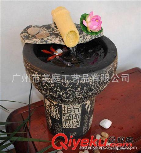 樹脂噴泉流水盆景水景加濕器擺件 家居水景裝飾品 魚缸擺件 水鄉原始圖片3
