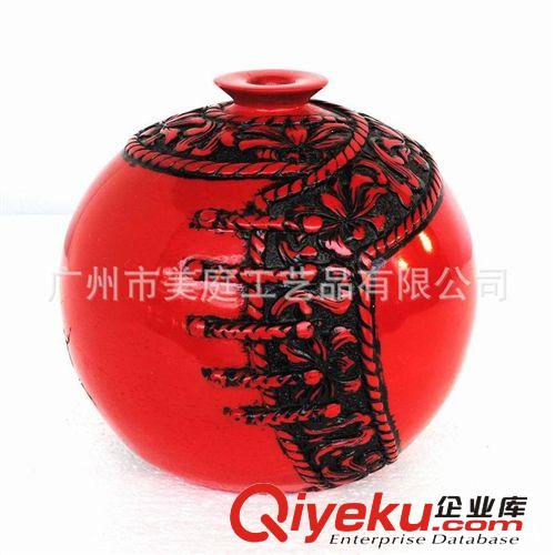 中式新古典 樹脂 工藝品 中國(guó)紅花影系列 家居擺設(shè)品 裳（圓）