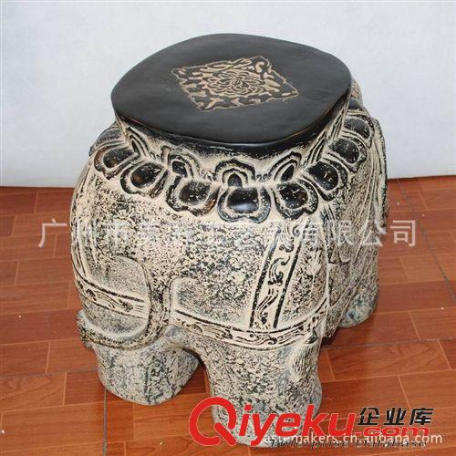 批發樹脂中式工藝品石凳吉祥大象擺件 東南亞工藝品仿古換鞋凳原始圖片3