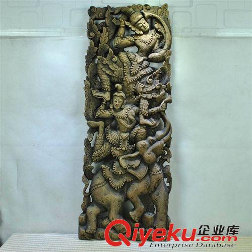 泰國進口木雕掛件90CM軟裝壁掛家居裝飾品客廳招財掛飾墻飾壁畫