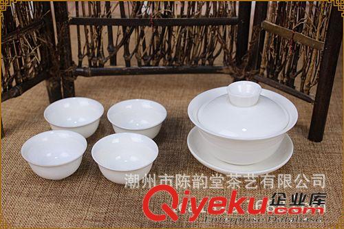 【白瓷大茶備】玉瓷大蓋碗功夫茶具三才碗潮州工夫茶具【陳韻堂】