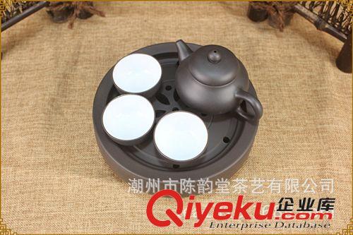 馬眼旅行茶具 工夫茶具 紫砂色 朱泥色雙魚旅行茶具爆【陳韻堂】