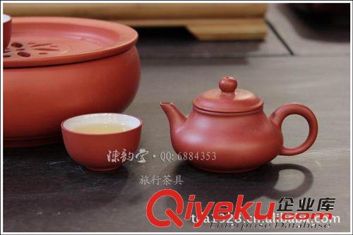 馬眼旅行茶具 工夫茶具 紫砂色 朱泥色雙魚旅行茶具爆【陳韻堂】